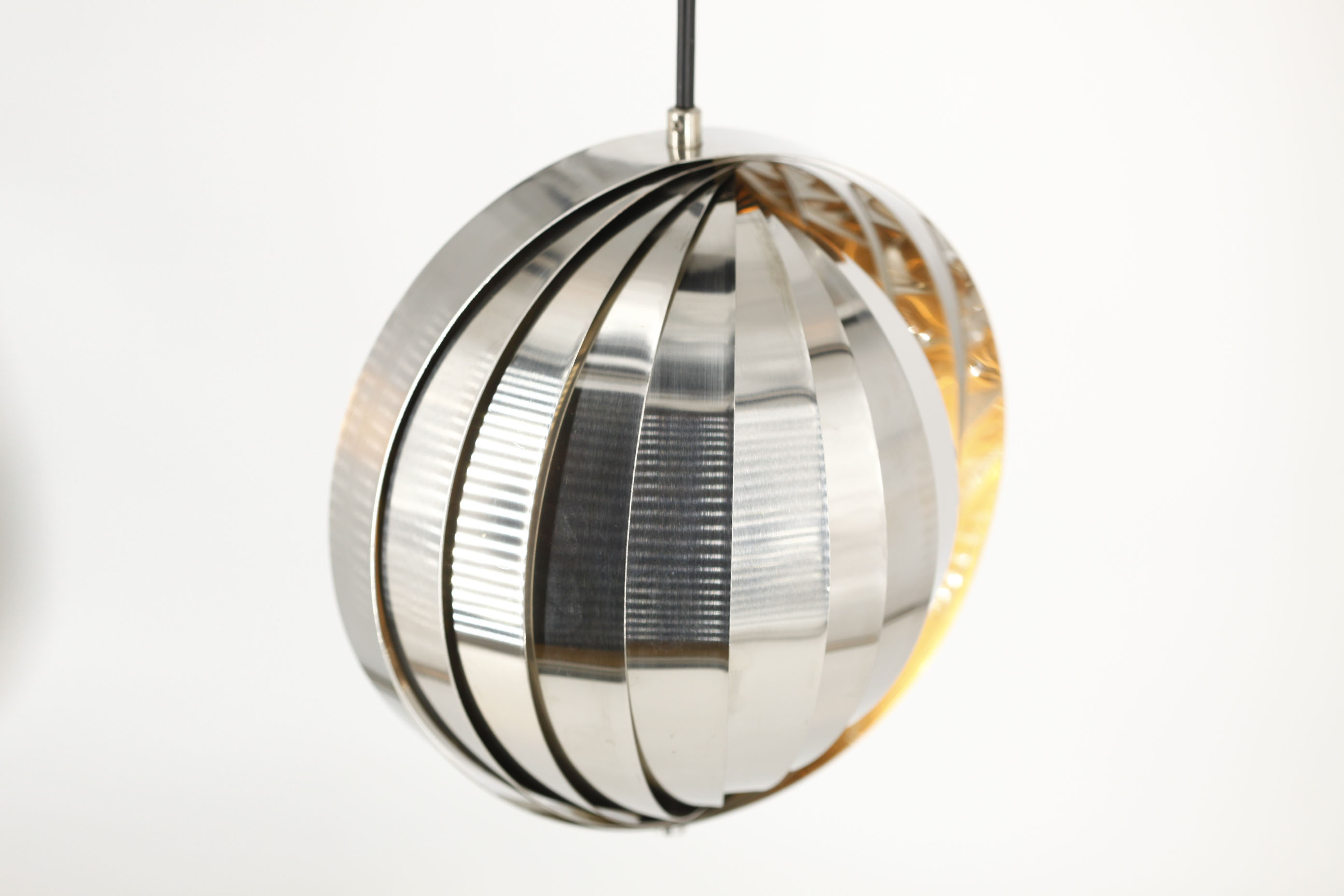 Ceiling lamp moon spiral chrome space age vintage spain 70's