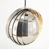 Ceiling lamp moon spiral chrome space age vintage spain 70's