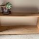 Etagere vintage à double plateaux bois brut