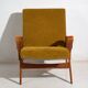 Ensemble de deux fauteuils et pouf – Mid-century Modern (vers 1950). Ensemble de trois pièces