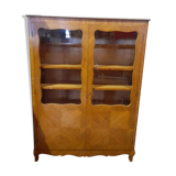 Louis XV style showcase bookcase in marquetry