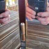 Large vintage teak triptych mirror
