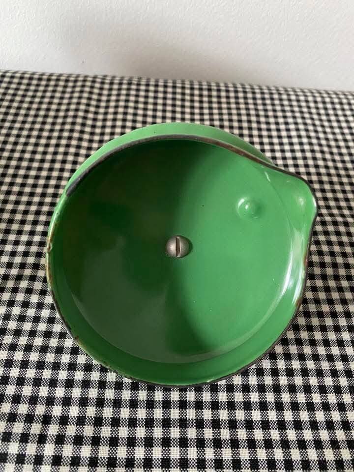 Cafetière émaillée verte et noire