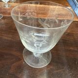 Art Nouveau Set of 32 Crystal Glasses - Engraved and Frosted Floral Pattern