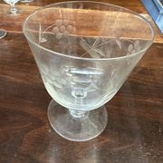 Art Nouveau Set of 32 Crystal Glasses - Engraved and Frosted Floral Pattern