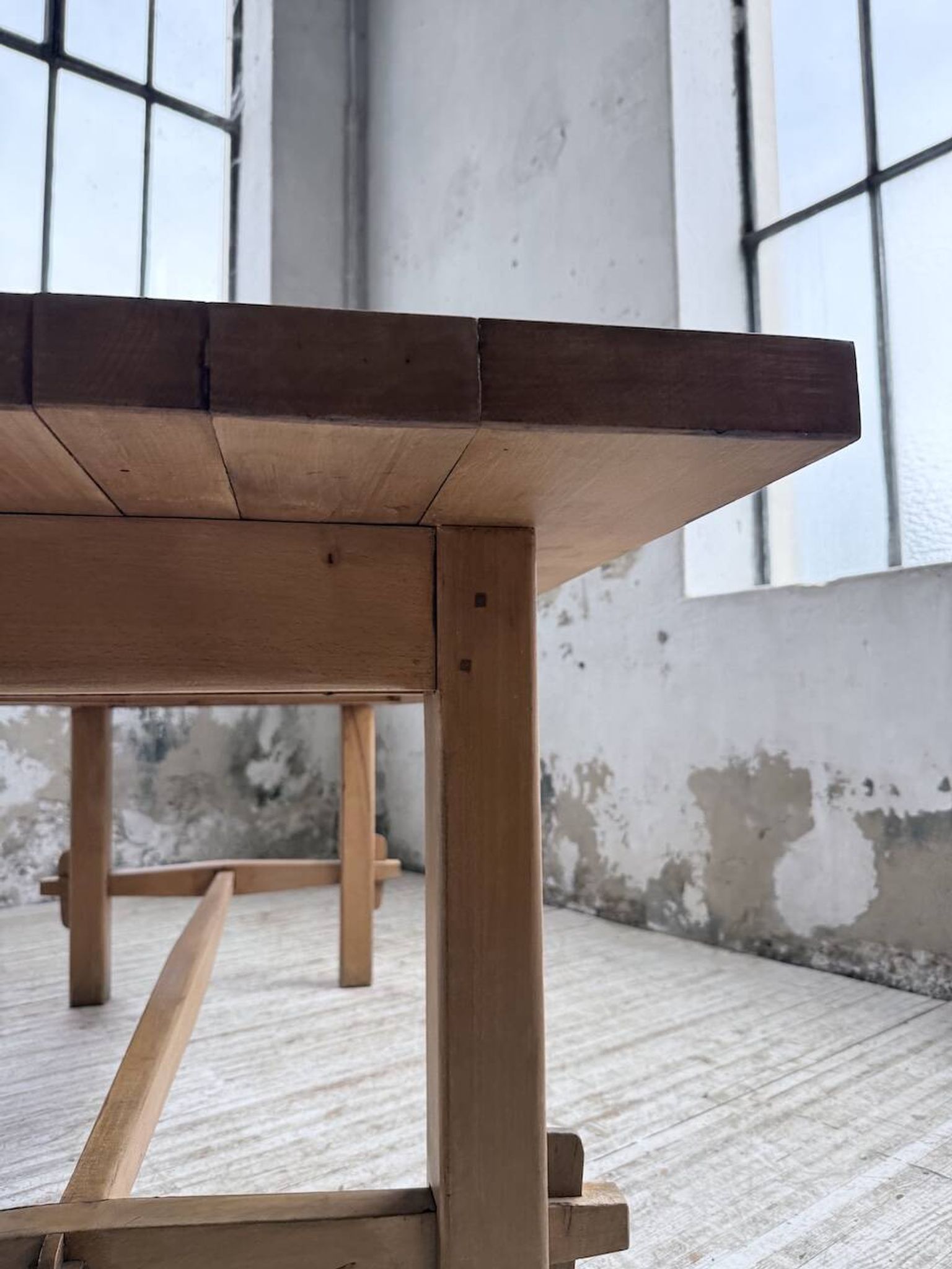 Table mobilier montagne 1950 hêtre massif