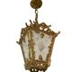 Antique Louis XV style bronze lantern chandelier