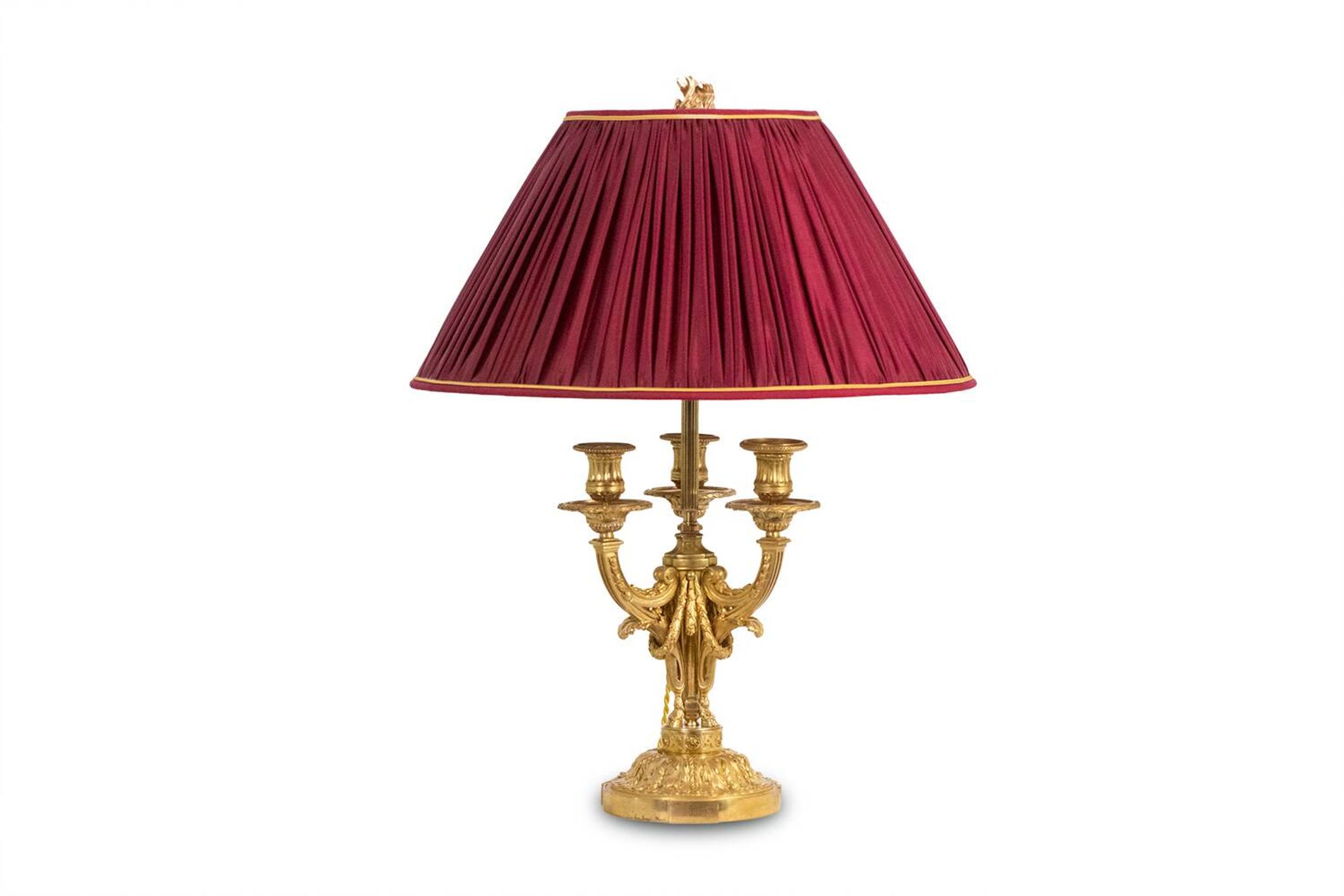 Eugène Bazart Paris. Gilded bronze hot water bottle lamp. Circa 1880.