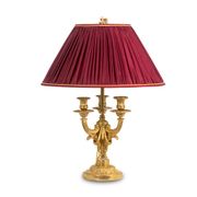 Eugène Bazart Paris. Gilded bronze hot water bottle lamp. Circa 1880.