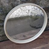 Mid century circular white mirror