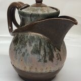 Belgian flamed salted stoneware teapot by Marcellus Aubry