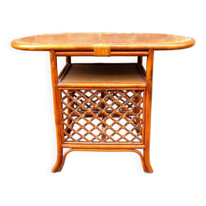 Meuble bar en rotin vintage