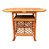 Vintage rattan bar cabinet from the 70s