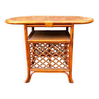 Vintage rattan bar cabinet from the 70s