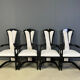 Italian lacquered wood dining chairs, 1980s