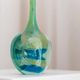 Vintage glass vase MDINA "Lollipop" - blue and green tones, by Michael Harris, 1970s