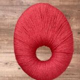 Ikea Red Metal and Wool Three pod Stool, Model Eskilstuna, 1990s