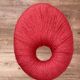 Ikea Red Metal and Wool Three pod Stool, Model Eskilstuna, 1990s
