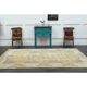 1970s Vintage Turkish Oushak Handmade Wool Cotton Orange Area Rug 198X287