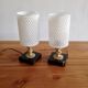 Pair lamp of nightstands in marble, brass and glass Harlequin