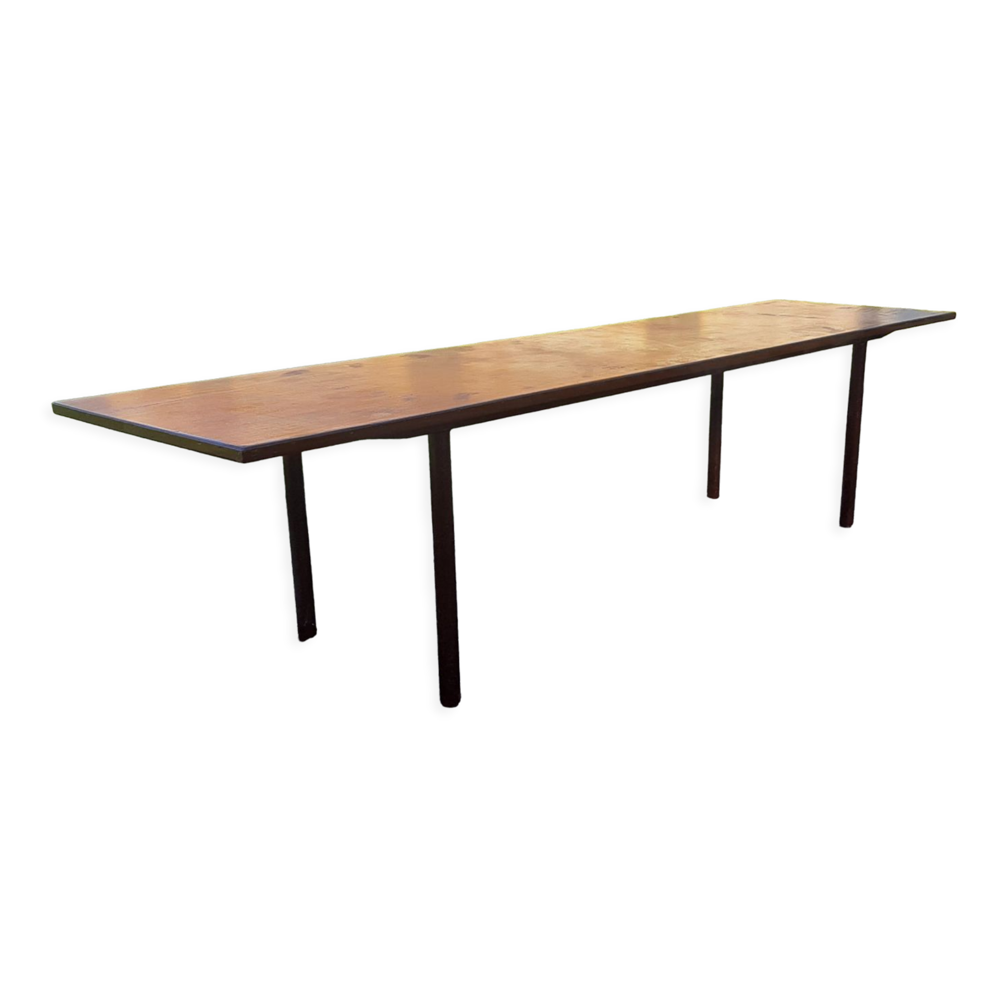 Industrial iron and wood table