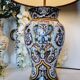 Table lamp in fine earthenware, 1950, in Renaissance style.