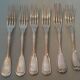 Set of six forks including three in white metal alloy SFAM a Christofle