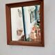 Ancien miroir entourage bois rustique