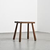 Mountain stool in solid wood, France, circa 1960