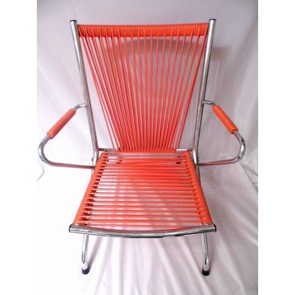 Orange armchair scoubidou 60/70