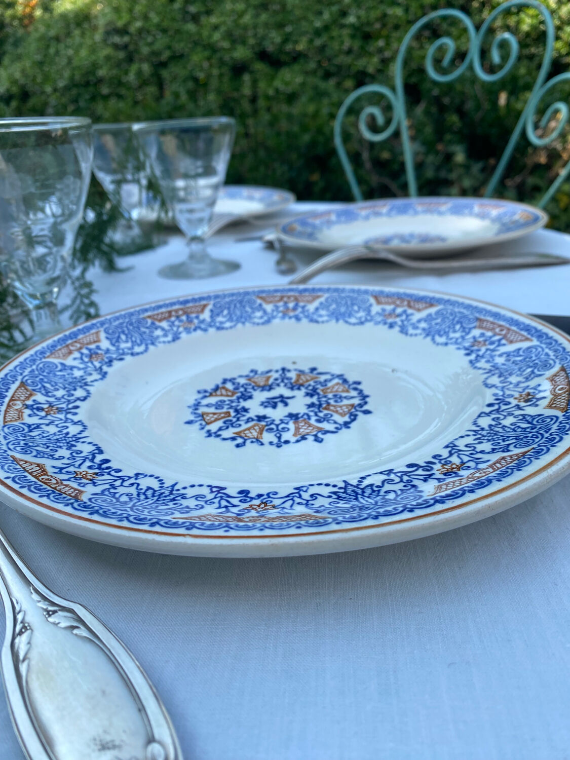 6 assiettes plates Longwy Rouennais