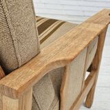 1970s, Danish 3 seater sofa, original very good condition, wool, oak.