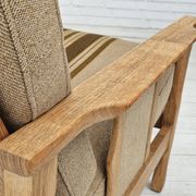 1970s, Danish 3 seater sofa, original very good condition, wool, oak.
