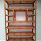 Bookcase shelf in bamboo and vintage rattan