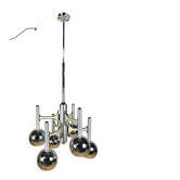 Italian design chrome vintage Space Age Gaetano Sciolari pendant lamp