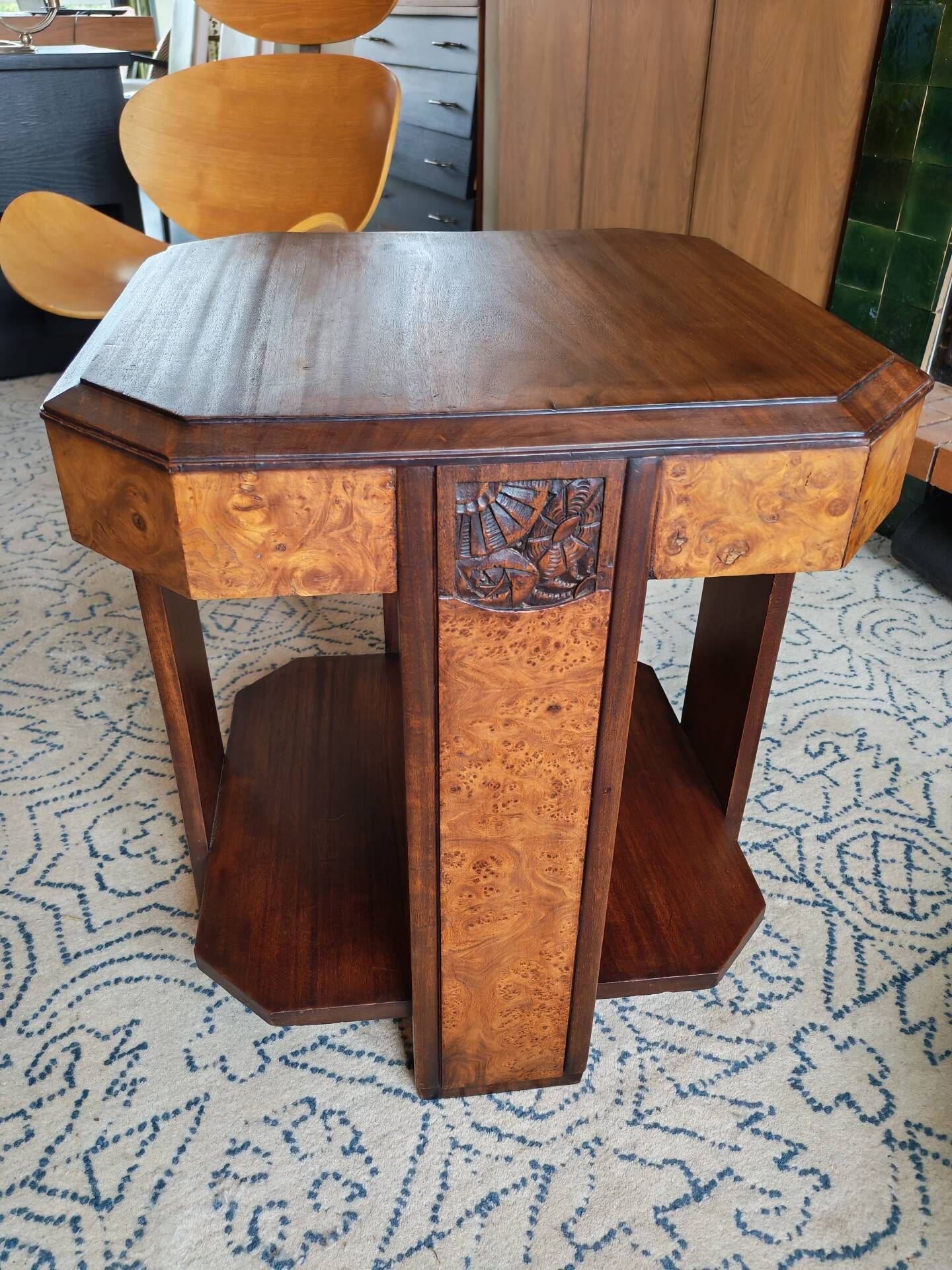 Art Deco coffee table in walnut
