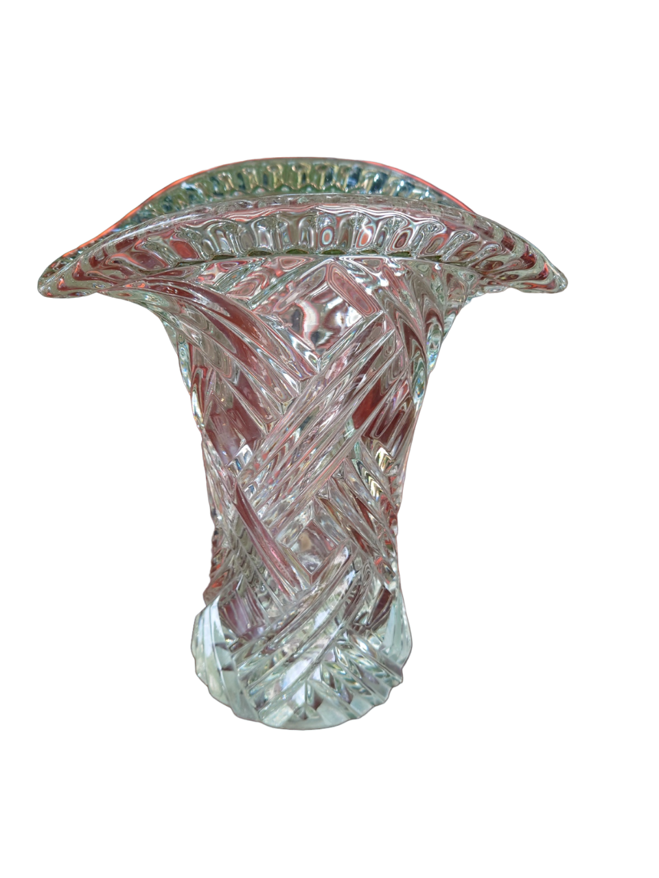 Vase en verre moulé ovale XX siècle