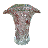 Vase en verre moulé ovale XX siècle