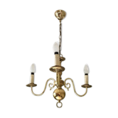 3-branched brass chandelier