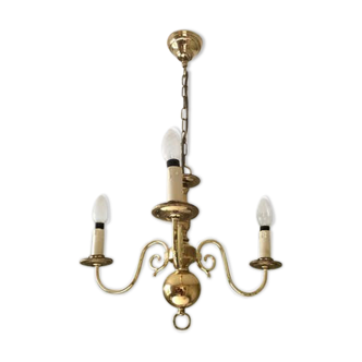 3-branched brass chandelier