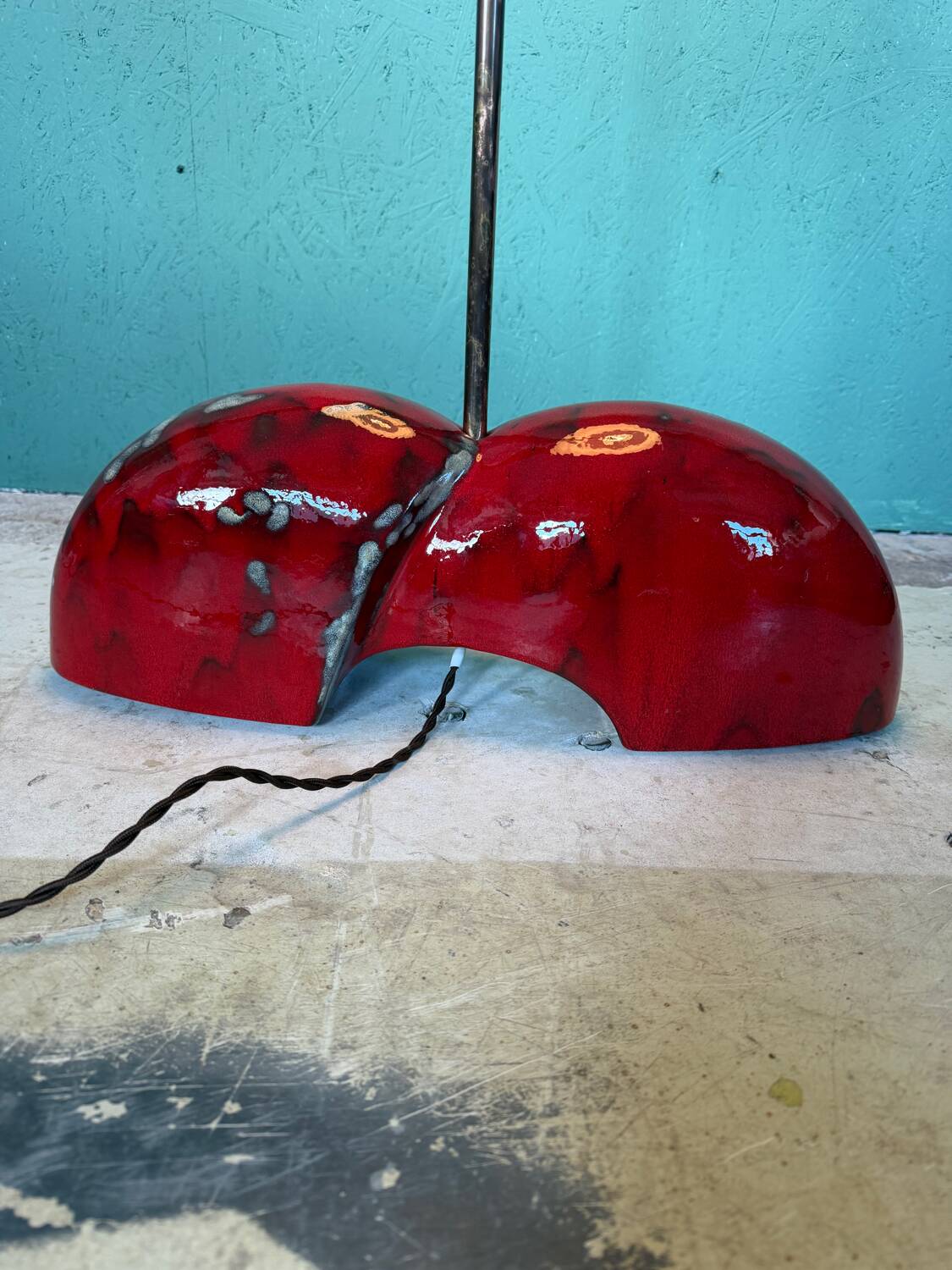 A unique, one-of-a-kind artist-made ceramic floor lamp