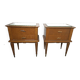 Pair of vintage oak bedside tables with mirror top