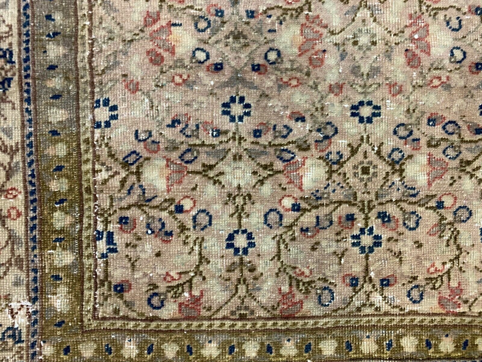 Distressed Turkish Rug 176x116 cm wool Vintage shabby Chic Tribal Brown, Beige