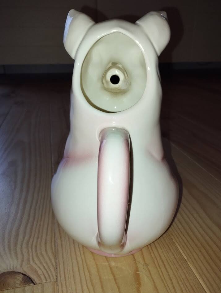 Large pig jug in earthenware – Saint-Clément France, exceptional condition