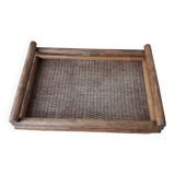 Wood and rattan tray