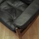 Rosewood sofa Gunnar Myrstrand for Källemo, black leather, 1960s
