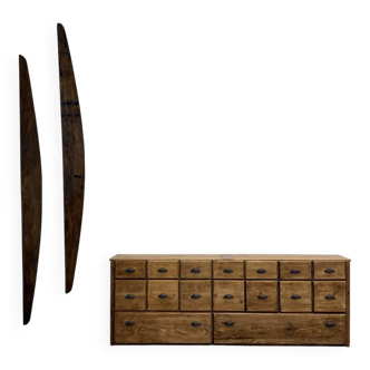 Grand Meuble de Métier en Pin à tiroirs