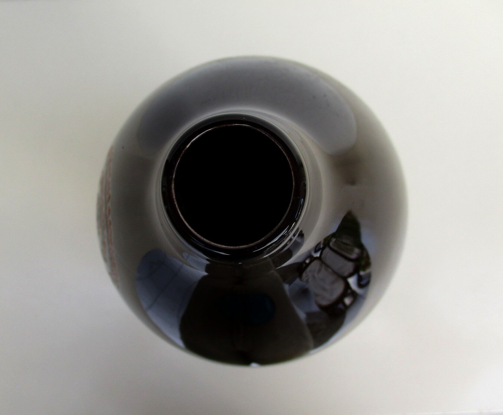 Large black ceramic vase