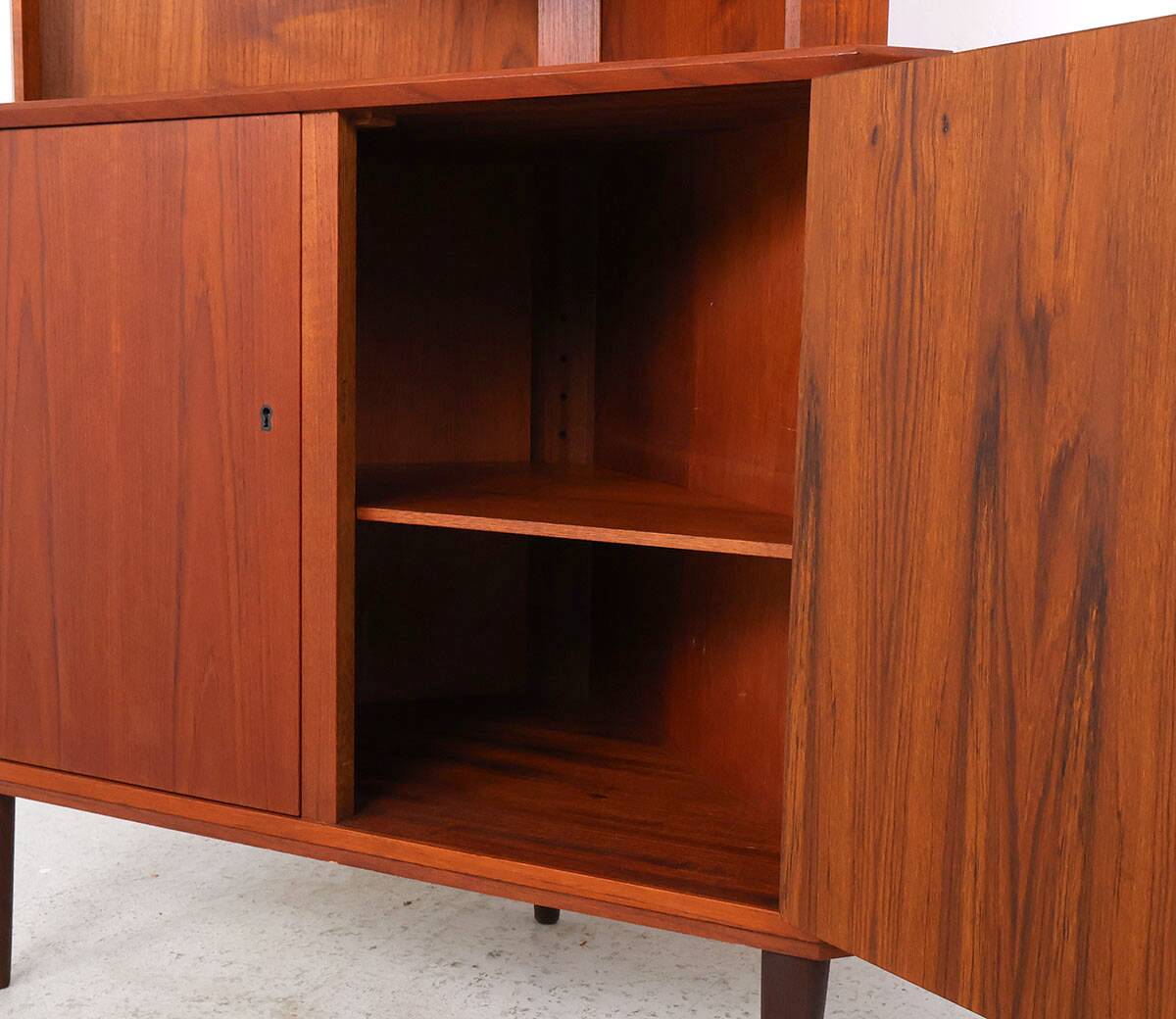 Vintage Danish teak corner cabinet with display case, 1960s