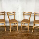 Series 4 wooden chairs barter bistro 1950